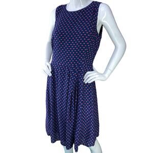 The Savile Row Company Women Size 10 Dress Round Neck Double Deck Bus Print Blue